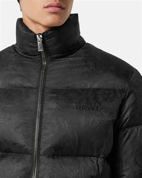 versace collection piumino puffer jacket|Versace barocco puffer jacket.